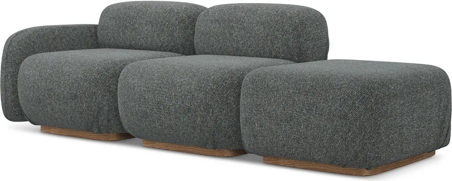 Chaise lounge componibile grigia (con penisola a sinistra) Ailani – Makamii