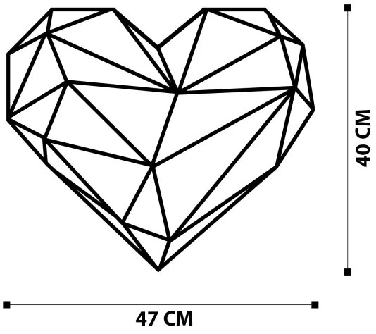 Decorazione da muro 47x40 cm cuore metallo