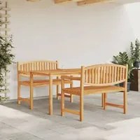 Set da Pranzo per Giardino 3 pz in Legno Massello di Teak 3157937