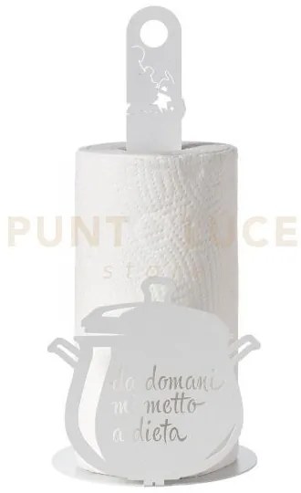 Porta rotolo da cucina moderno da domani mi metto a dieta bianco ma...