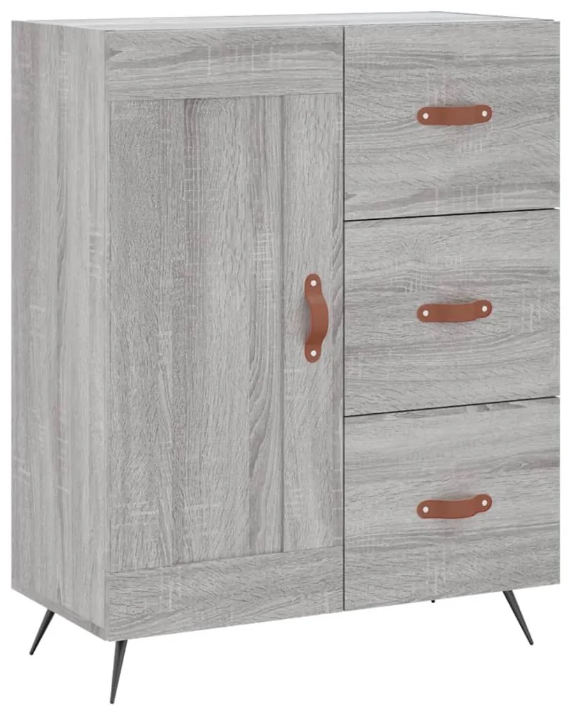 Credenza grigio sonoma 69,5x34x90 cm in legno multistrato