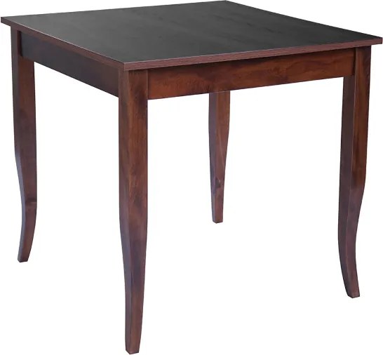 Tavolo fisso in legno con gamba a sciabola RISTORANTE misura 80x80 NOCE