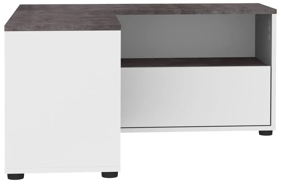 Tavolo TV grigio e bianco in cemento 90x45 cm Angle - TemaHome