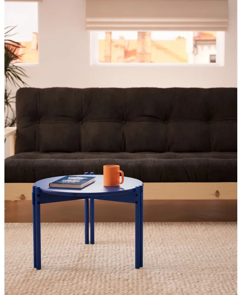 Tavolino rotondo blu in legno di pino ø 60 cm Sticks - Karup Design