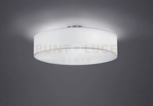 Hotel plafoniera tonda paralume bianco d.50cm 3 luci attacco e27
