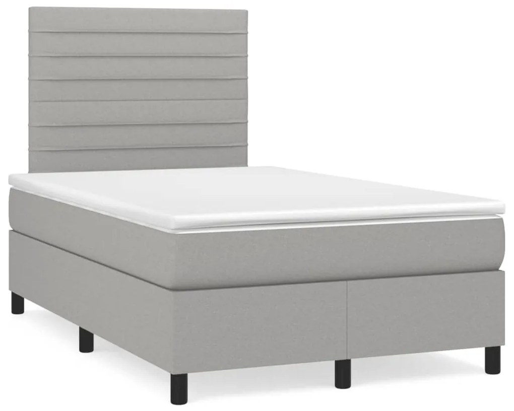 Giroletto A Molle Con Materasso Grigio Chiaro 120x190cm Tessuto /