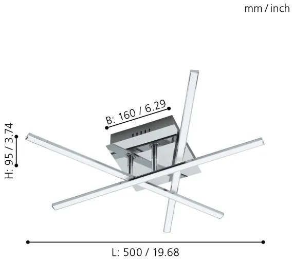 Eglo 95567 - Plafoniera LED LASANA 1 LED/13,2W/230V