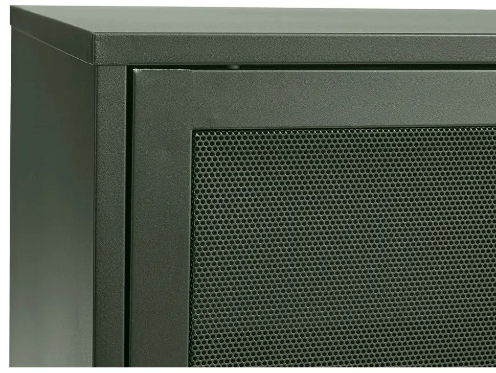 Cassettiera bassa in metallo verde scuro con ante scorrevoli 160x75 cm Veep - Unique Furniture