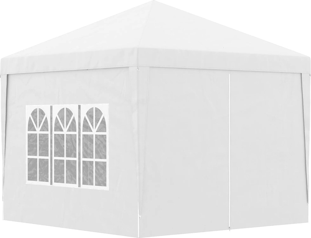 Gazebo Pieghevole 3x3m in Acciaio e tessuto Oxford Bianco...