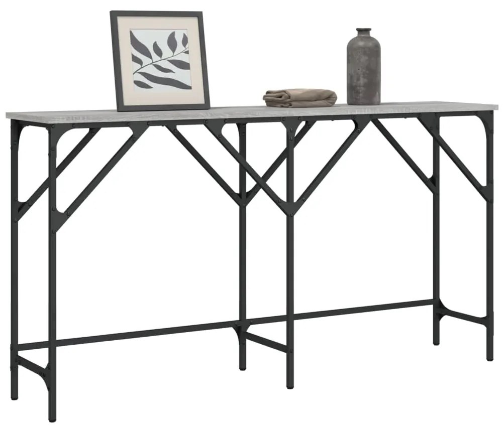 Tavolo Consolle Grigio Sonoma 140x29x75 Cm İn Legno Multistrato /