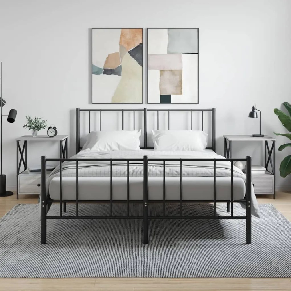 Comodini 2 Pz Grigio Sonoma 50x41x65 Cm İn Legno Multistrato /