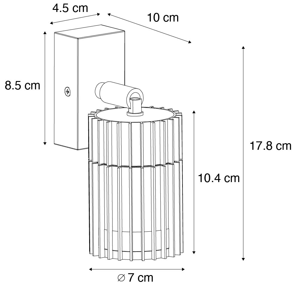 Faretto da soffitto da esterno di design nero IP44 - Boris