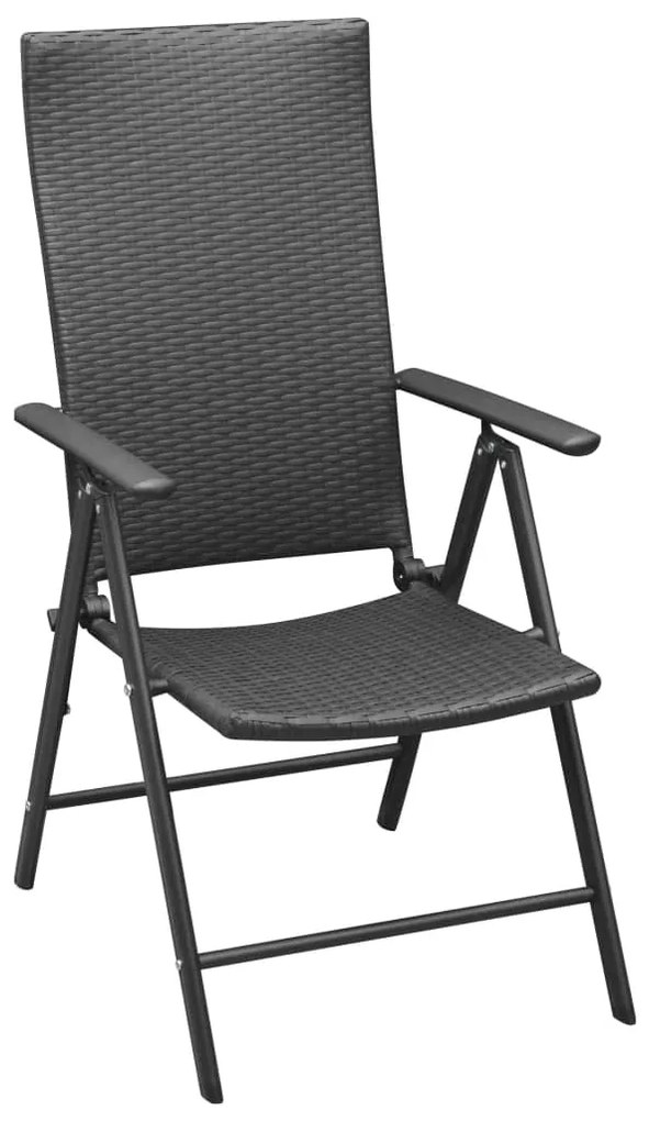 Sedie da giardino 4 pz in polyrattan nero