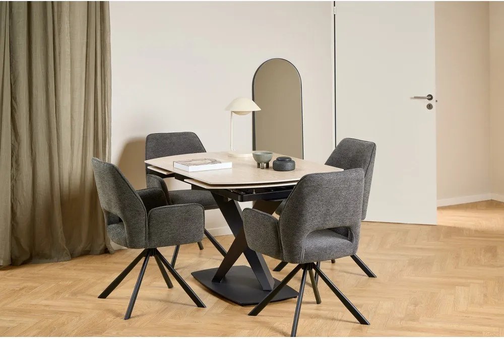 Sedia da pranzo grigio scuro con braccioli Graham – Actona