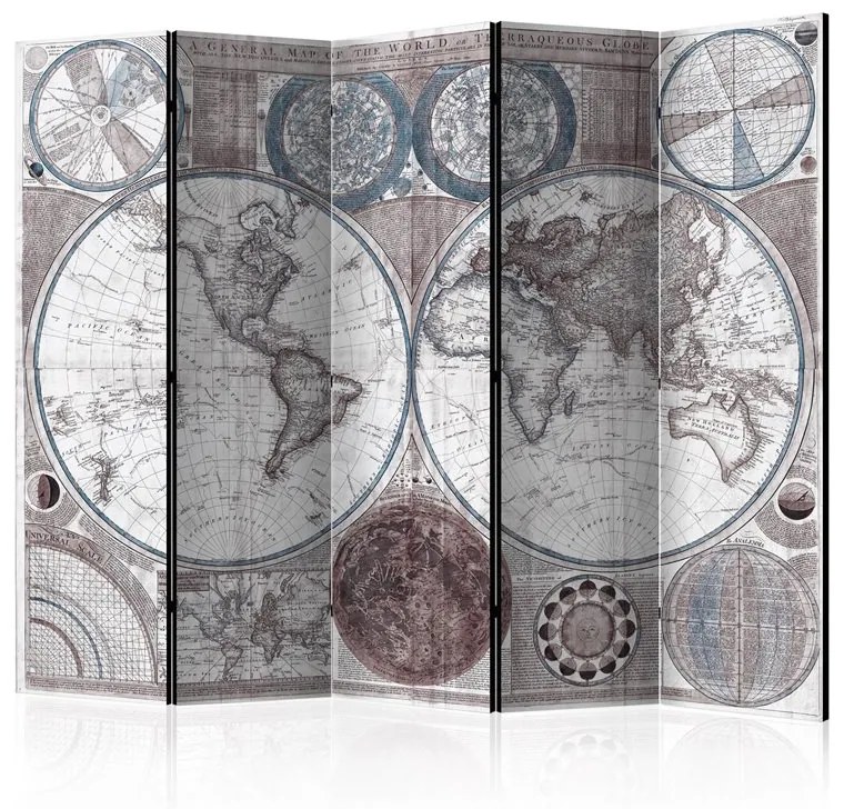 Paravento  Terraqueous Globe [Room Dividers]  Colore Blu, Dimensioni e Misure 225x172