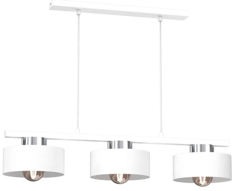Lampadario a sospensione con filo MARTI 3xE27/15W/230V bianco/cromo