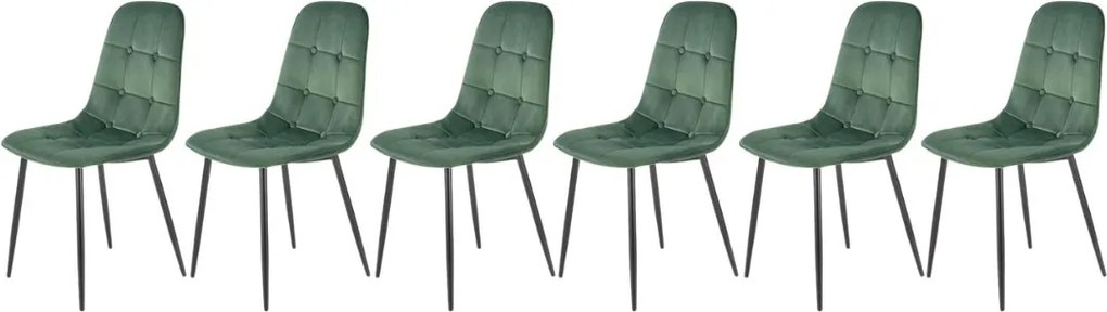 Set di 6 sedie K417 in velluto verde