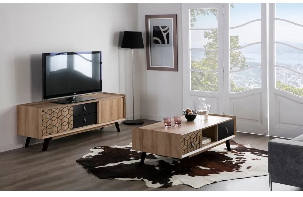 Tavolino in legno di quercia con 2 cassetti Ceilan Ceilam - Marckeric