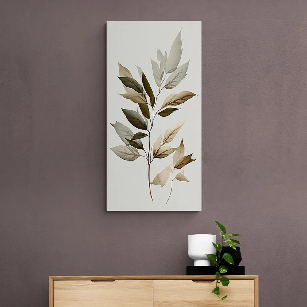 Quadro su tela – Foglie di lusso con un tocco di minimalismo
