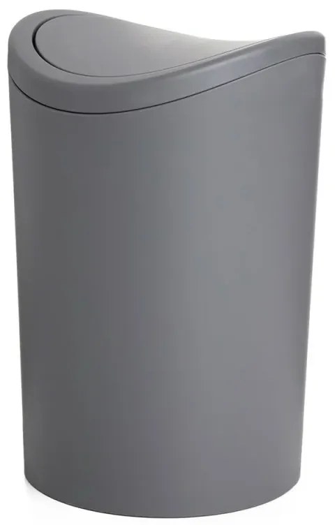 Cestino spazzatura in polipropilene grigio 6lt con coperchio basculante