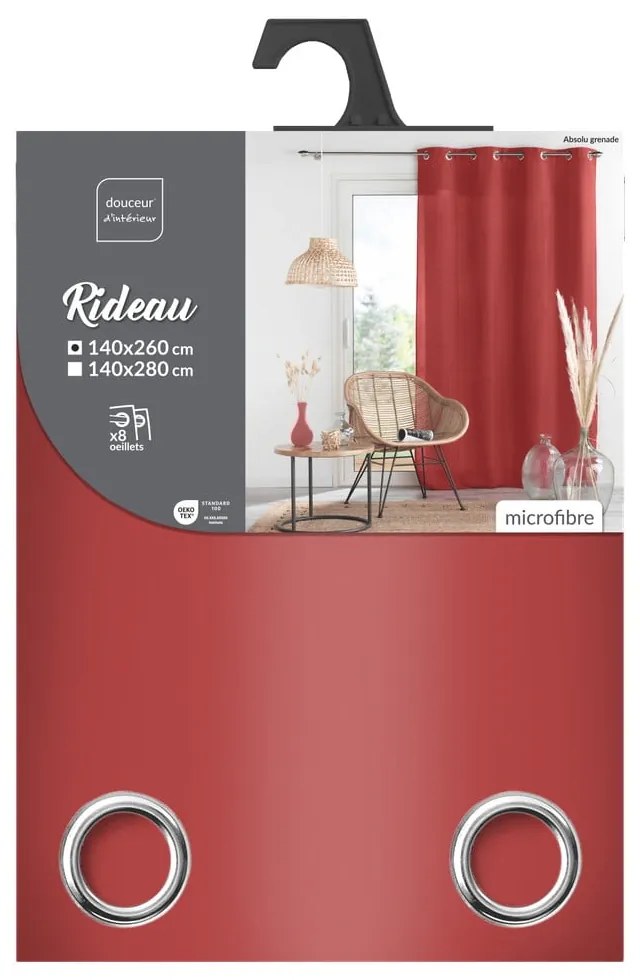 Tenda rossa in microfibra 140x260 cm Absolu – douceur d'intérieur