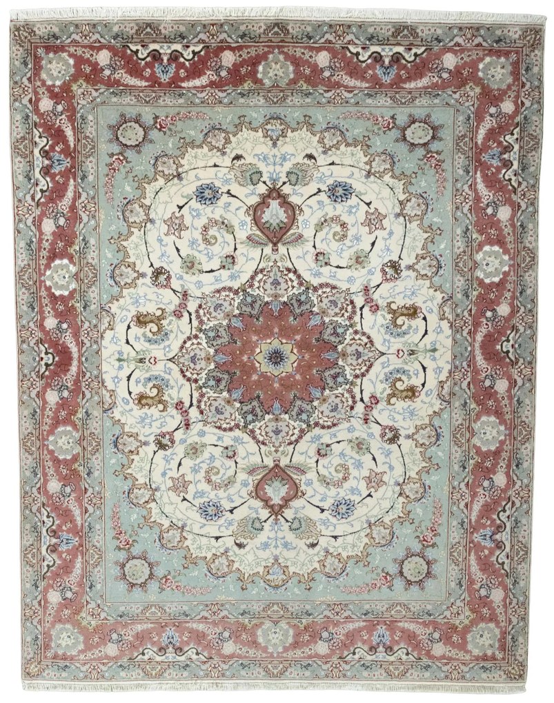 Tabriz Tappeto 160x200 Beige (Iran) Annodato A Mano