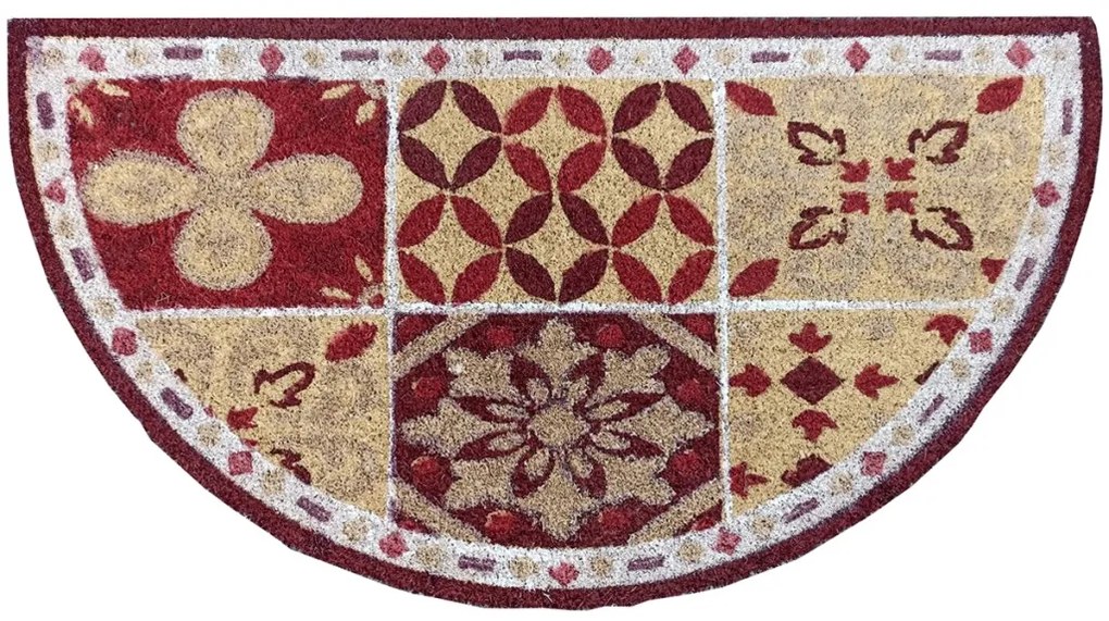 Zerbino Mezzaluna in Cocco Naturale "Maioliche Candy" 40x75 cm