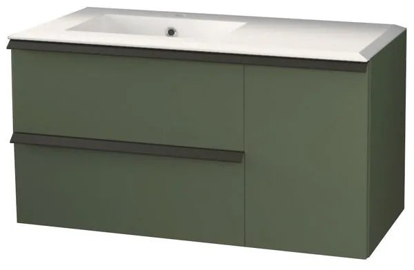 Mobile sottolavabo e lavabo Rodi verde opaco L 105 x H 57 x P 46 cm 1 vasca