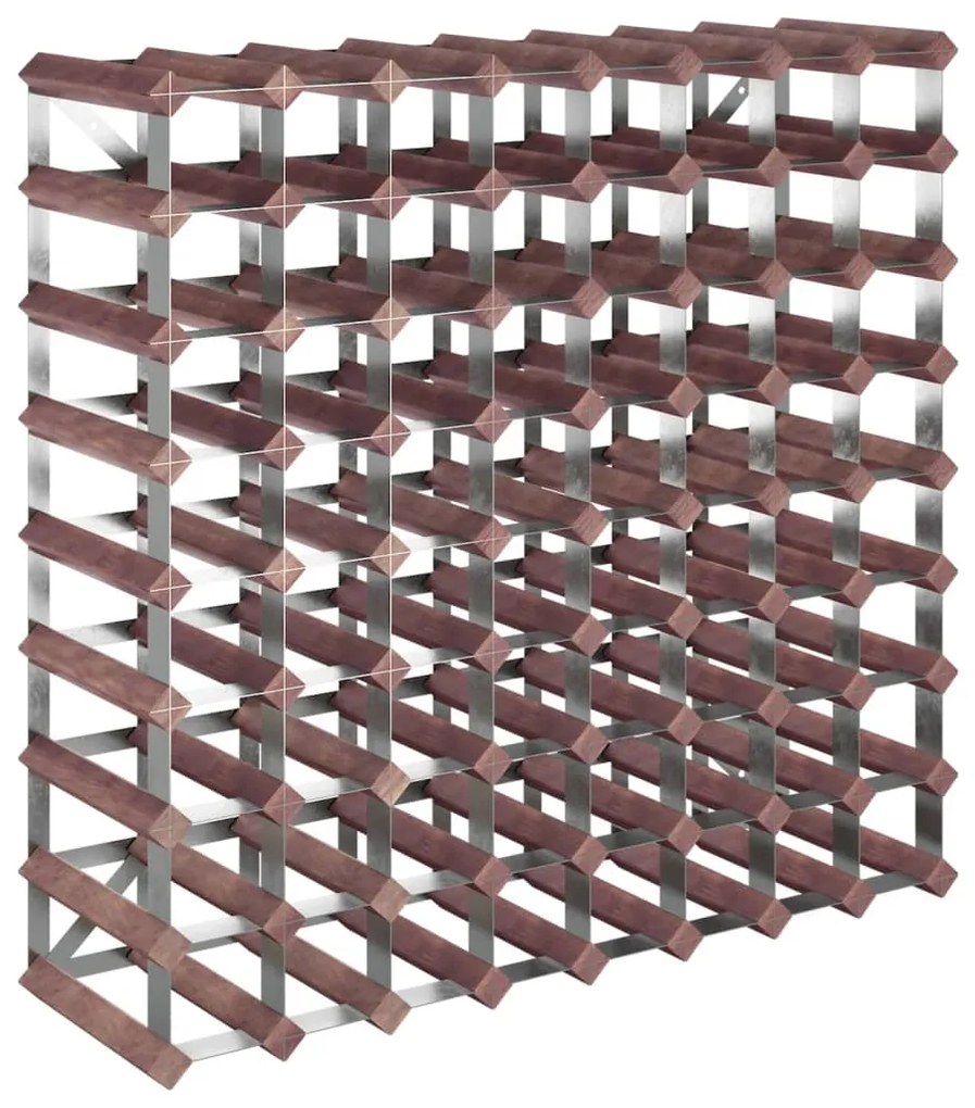 Portabottiglie per 72 bottiglie legno massello di pino marrone