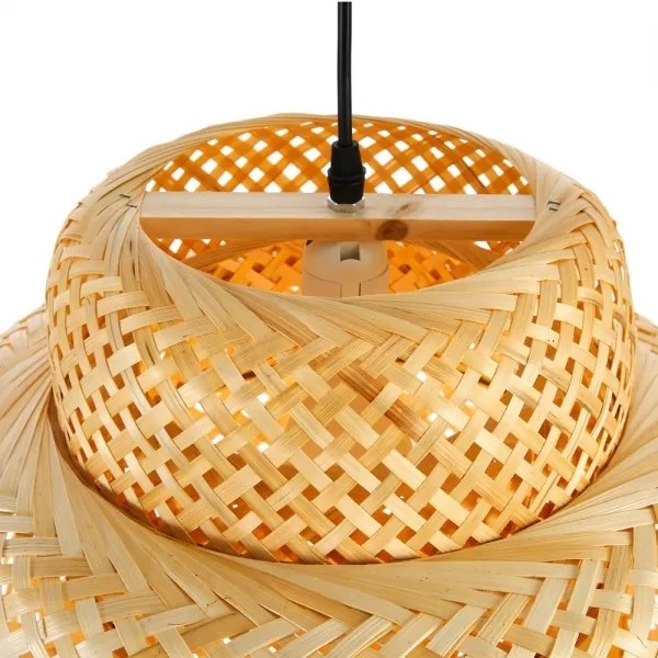 Immax 08267L - Lampadario a sospensione con filo HILO 1xE27/40W/230V diametro 38 cm bambù