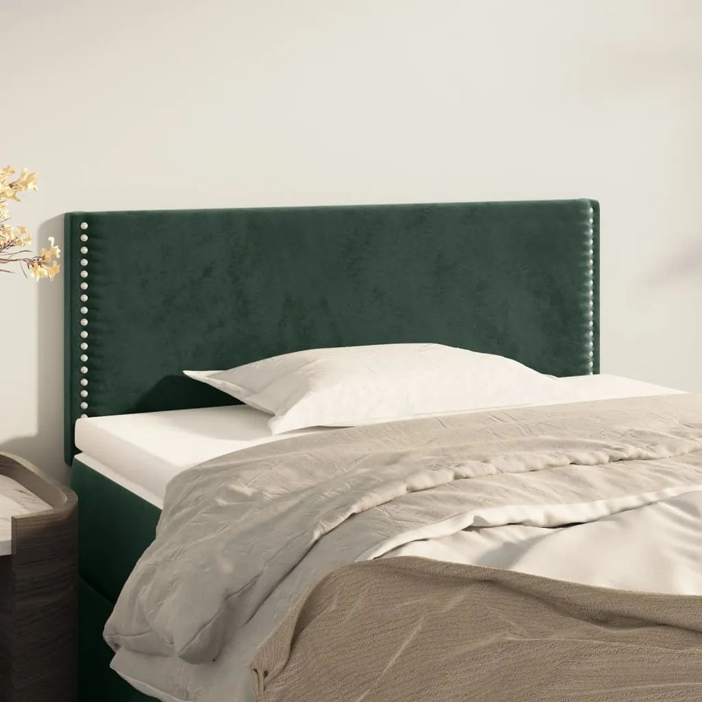 Testiera Verde Scuro 100x5x78/88 Cm İn Velluto /