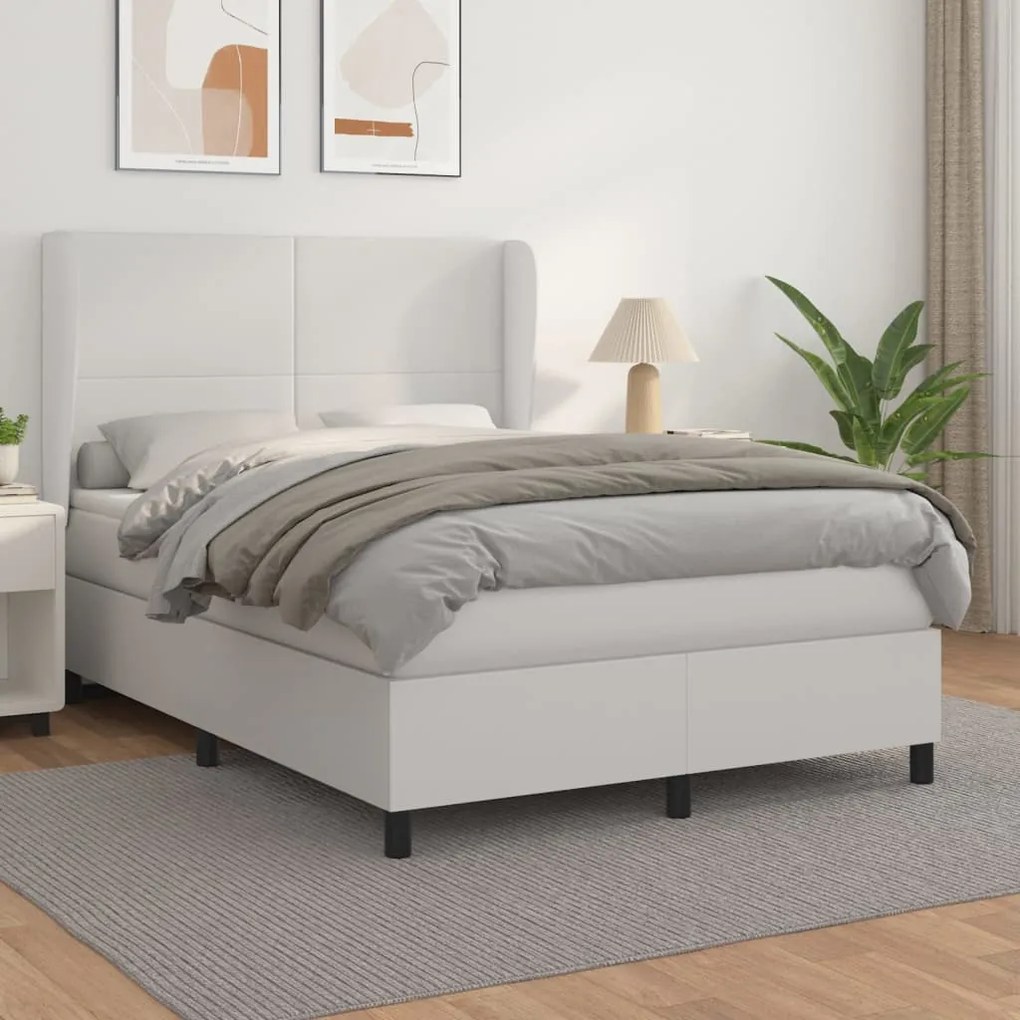 Giroletto A Molle Con Materasso Bianco 140x200 Cm İn Similpelle /