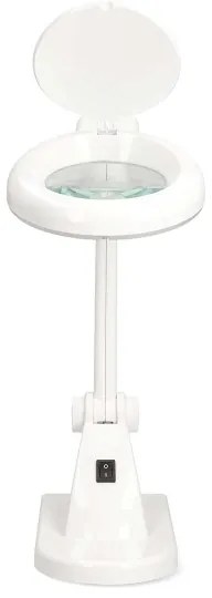 Nedis MAGLE1WT - Lampada da tavolo a LED con lente d'ingrandimento, 6W/230V, bianca