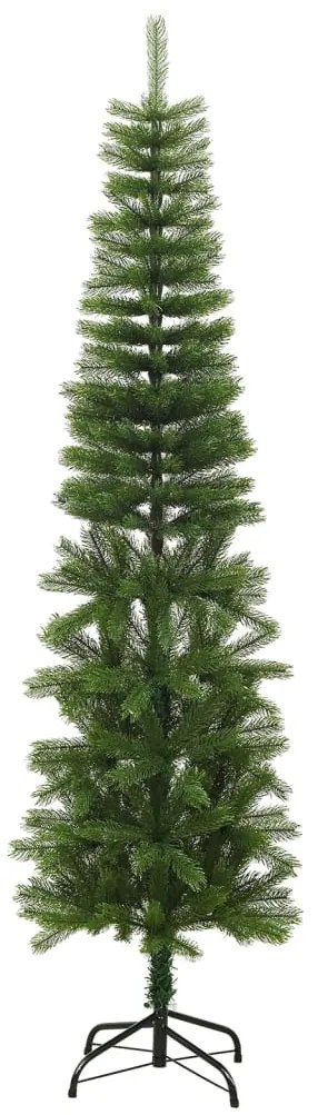 Albero di Natale Artificiale Sottile con Base in PE, 210 cm