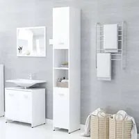 Armadio da Bagno Bianco 30x30x183,5 cm in Truciolato cod mxl 12764