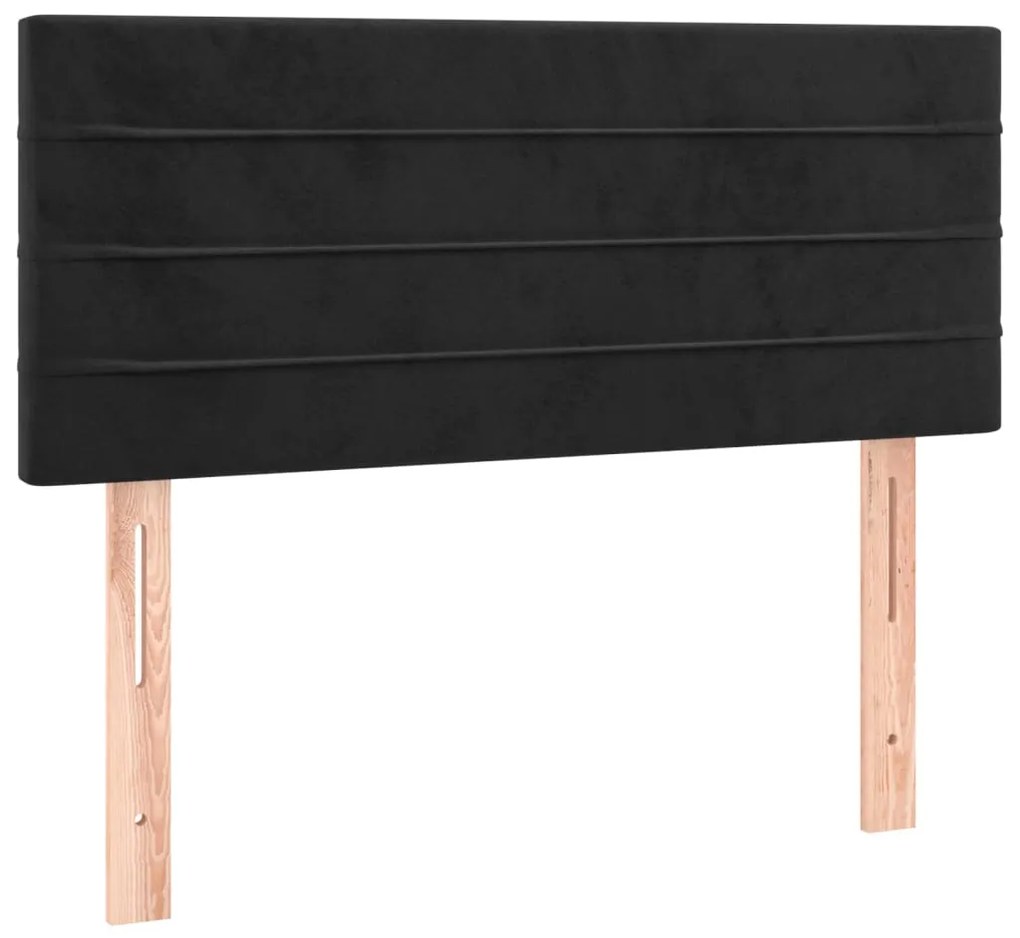 Testiera nera 80x5x78/88 cm in velluto
