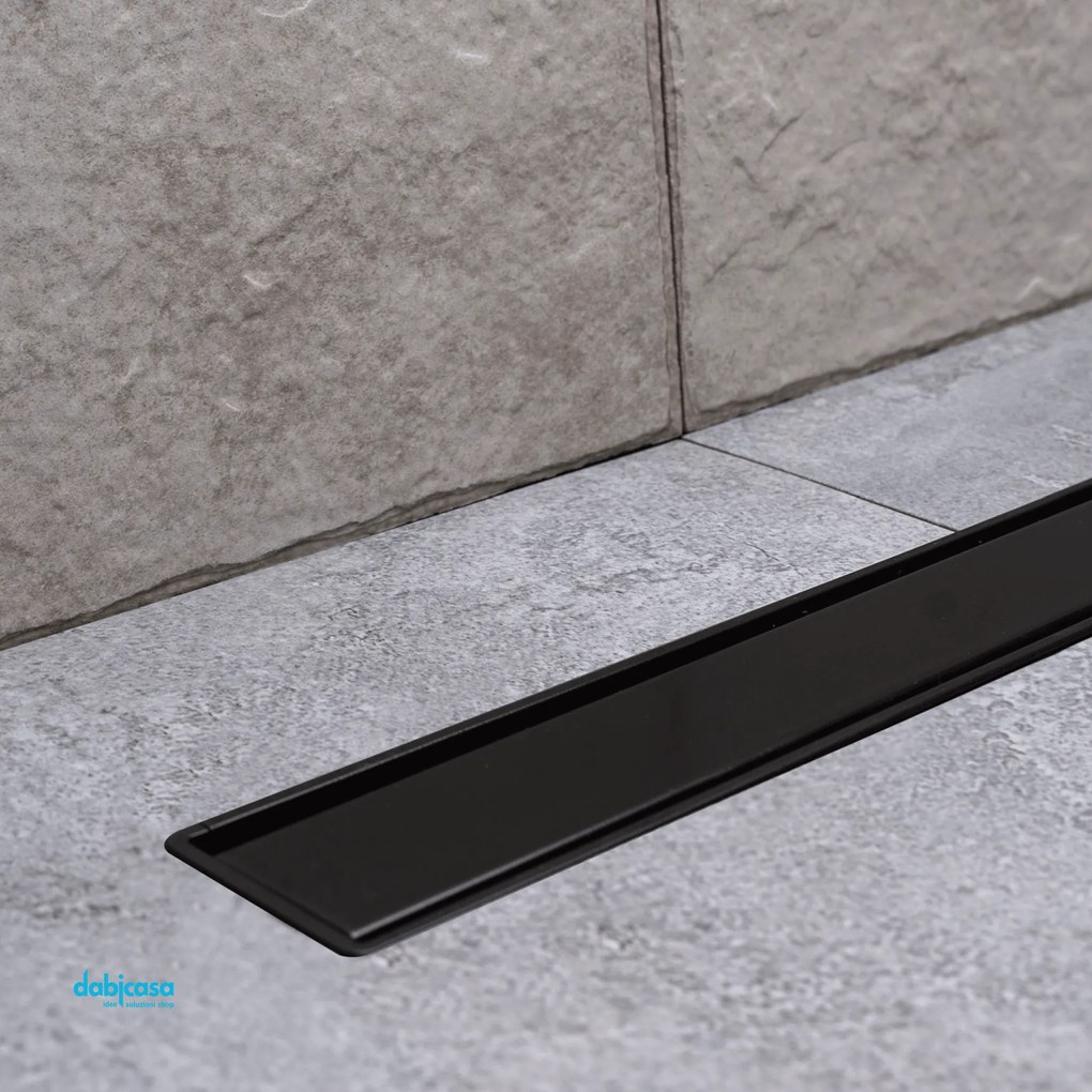 Canalina Di Scarico a Pavimento Piastrellabile 85 Cm "Primo Compact Line" Nero