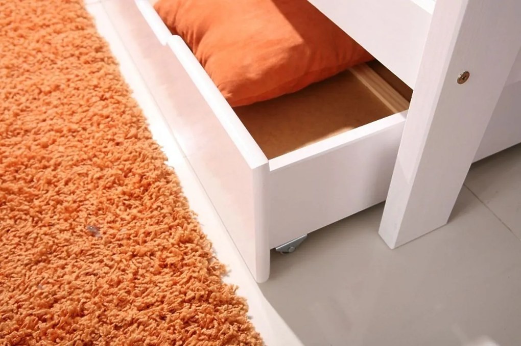 Letto per bambini Paul con barriera - bianco - letto senza spazio di archiviazione 140x70 cm