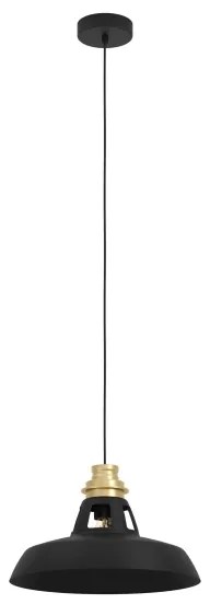 Eglo 390229 - Lampadario a sospensione con filo ESPINARDO 1xE27/40W/230V nero/oro