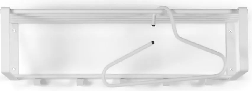 Attaccapanni da parete bianco in metallo con scaffale 70 cm Rex – Spinder Design