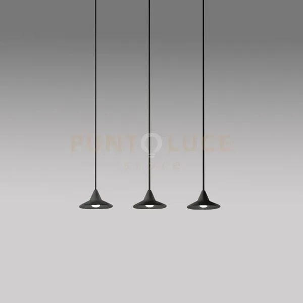 Helena s/3 - sospensione colore nero lineare a 3 luci led 3000k 920...