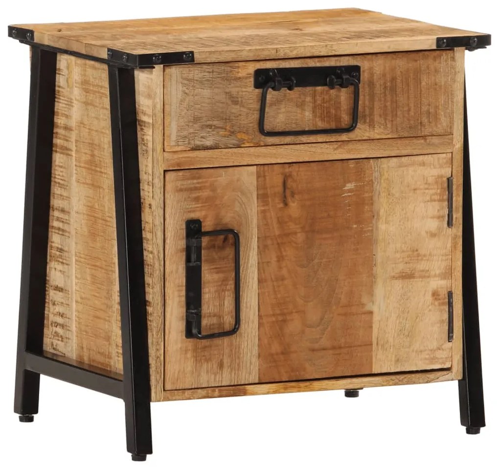 Comodino 40x30x42 Cm İn Legno Massello Di Mango /