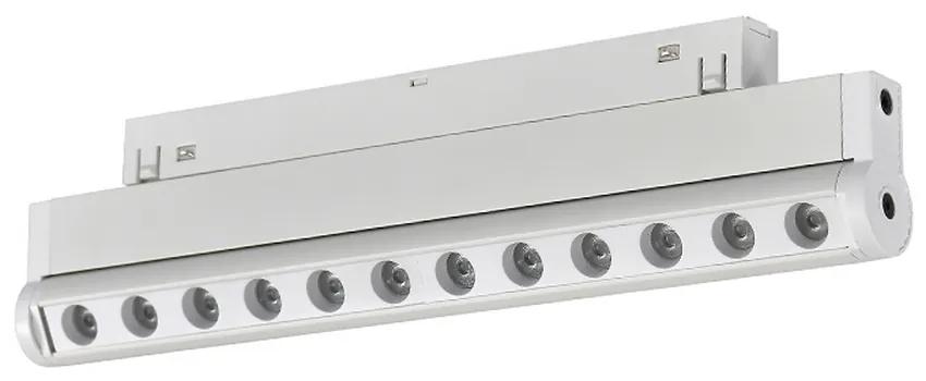 Modulo Faretti Led lineare da binario magnetico 16mm 12W bianco orientabile 24cm Bianco caldo 3000K M LEDME