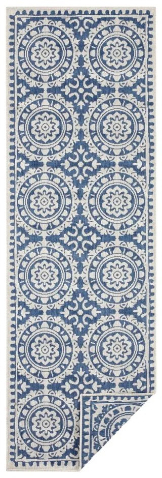 Tappeto da esterno blu e crema , 80 x 350 cm Jardin - NORTHRUGS