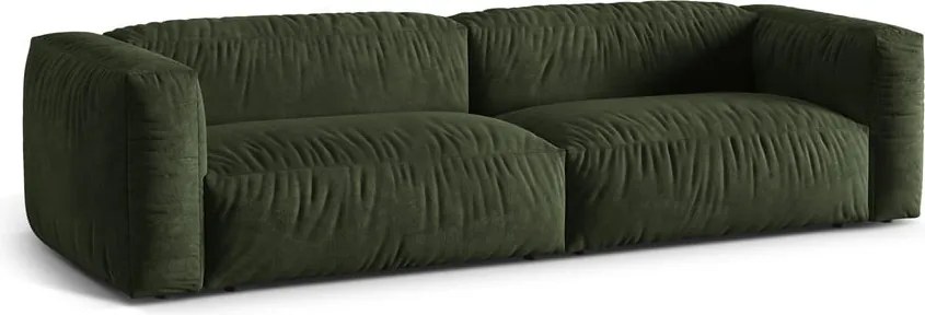 Divano componibile verde con rivestimento in velluto 320 cm Martina – Micadoni