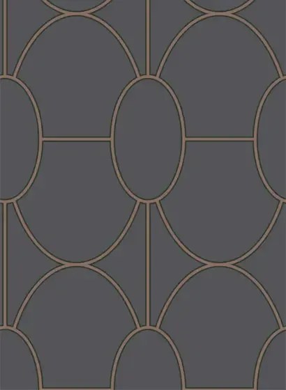 Art Deco Tapete Riviera von Cole & Son - Charcoal