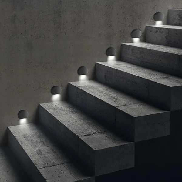 Lampada applique segnapasso SUN per esterni in alluminio 10x3 cm Nero