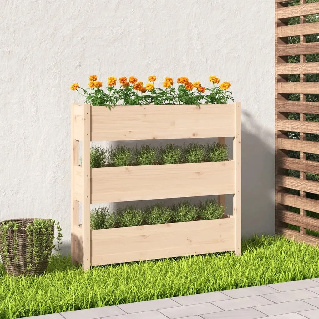Fioriera 112x25x104,5 Cm İn Legno Massello Di Pino /