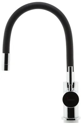 FERRO - Rubinetto per lavello con braccio flessible cromo lucido/opaco nero