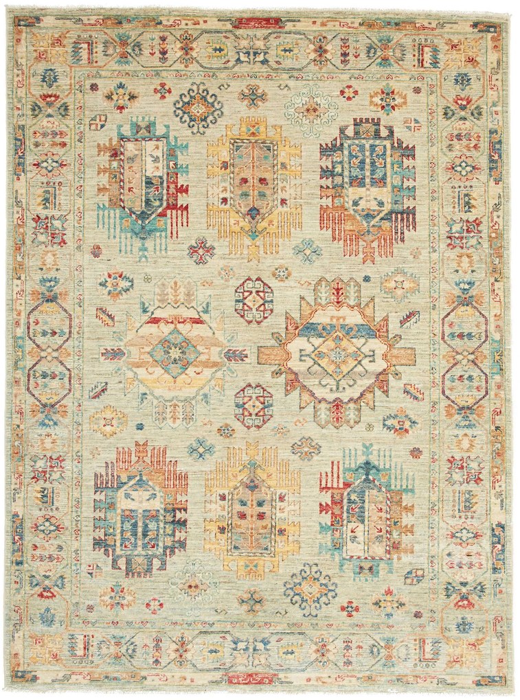 Samarkand Tappeto 150x200 Grigio (Pakistan) Annodato A Mano